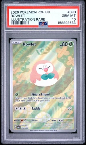 2026 POKEMON POR EN-PERFECT ORDER ILLUSTRATION RARE #090 ROWLET PSA 10