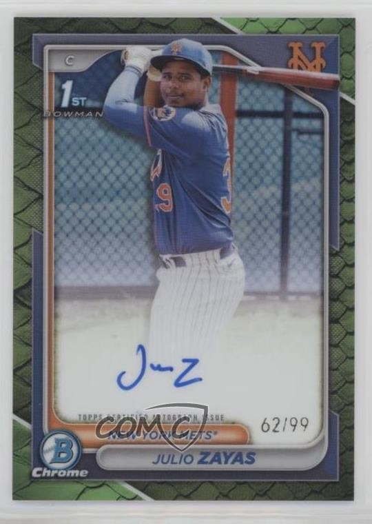 2024 Bowman Chrome Green Reptilian Refractor 62/99 Julio Zayas #CPA-JZ Auto 1m2l