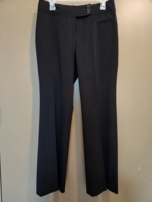 Womens Ann Taylor Loft Sz 6 Dress Pants Black Julie Curvy Wide Flare Leg