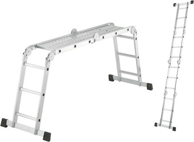 Zusammenklappbare Aluminiumleiter Hailo M60 7412-037 4x3, mit Plattform 150 kg B