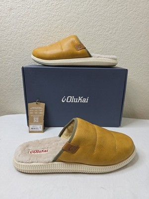 OLUKAI Mua\'lli Men\'s Slipper Premium Leather Slip On Shearling $180 8 9 10 11 12 OLUKAI Mua main image 3