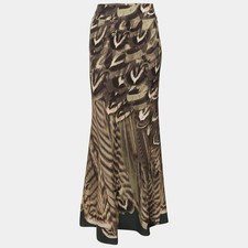Roberto Cavalli Multicolor Printed Stretch Nylon Maxi Skirt M