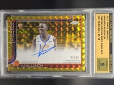 KHAMAN MALUACH 2025-26 TOPPS CHROME ROOKIE GOLD GEOMETRIC AUTO /50 OCG 9 Q4247