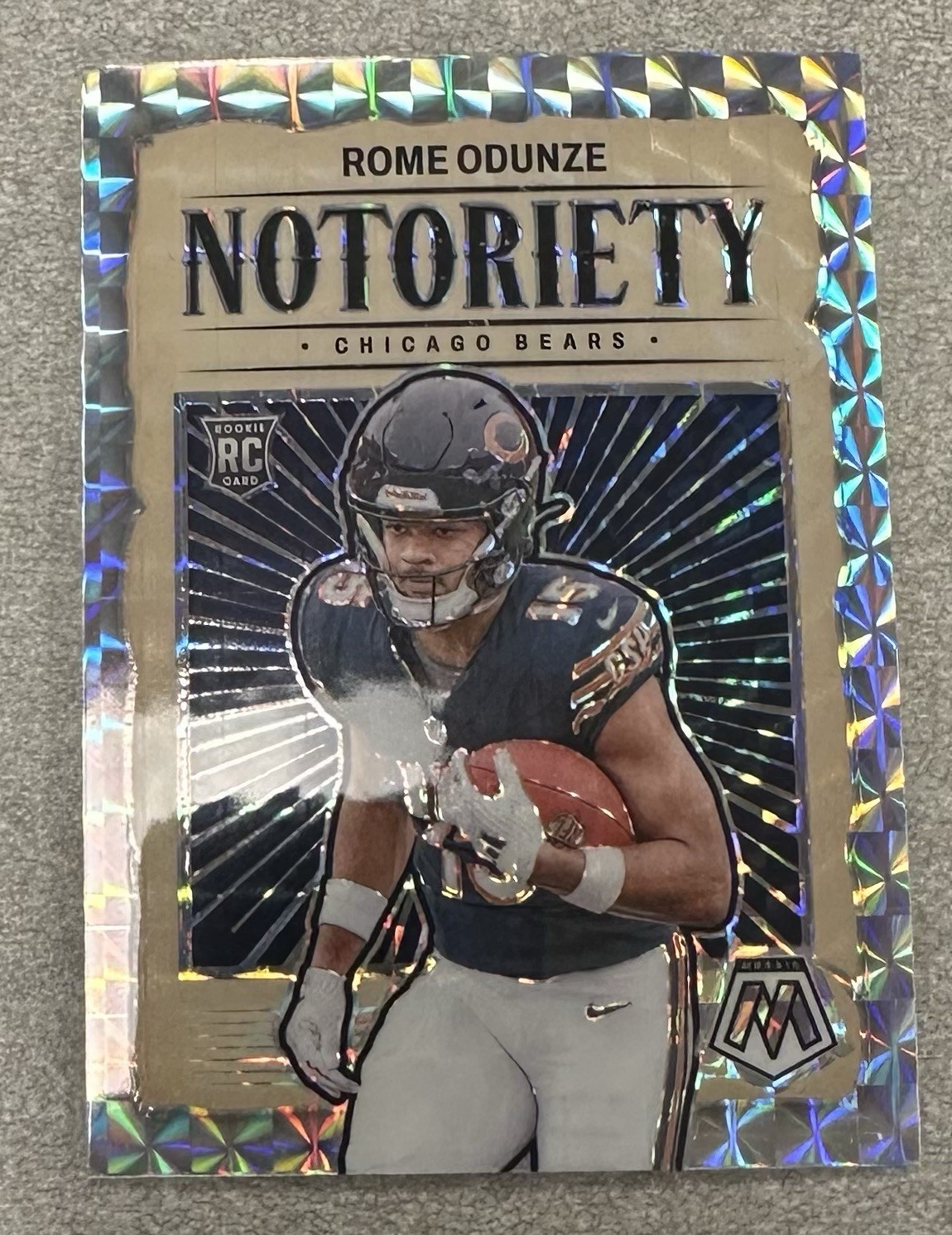 2024 Panini Mosaic Notoriety Rome Odunze #24 (RC) Silver Mosaic Prizm Bears