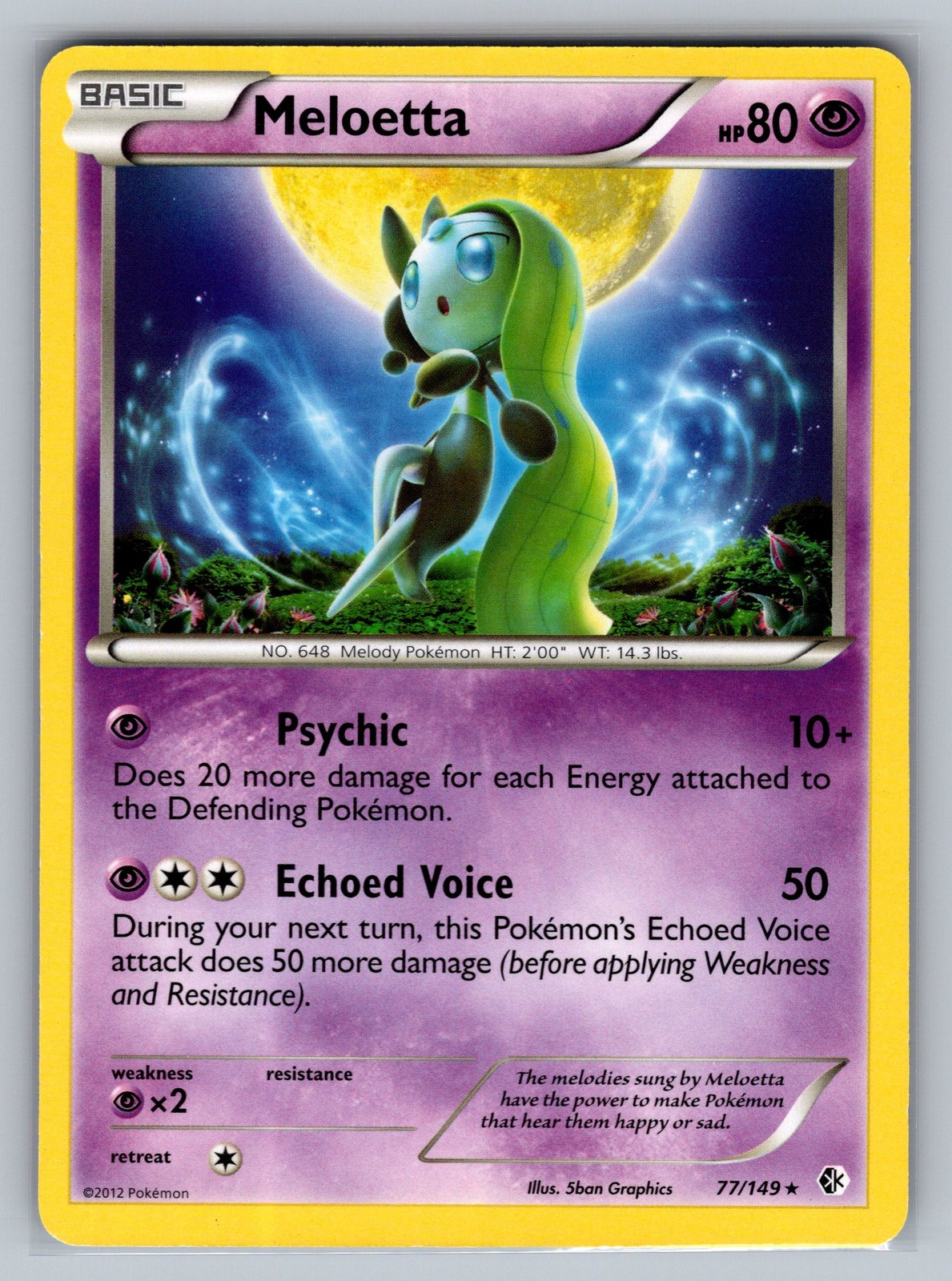 Meloetta Boundaries Crossed #77/149 Rare Pokemon Card