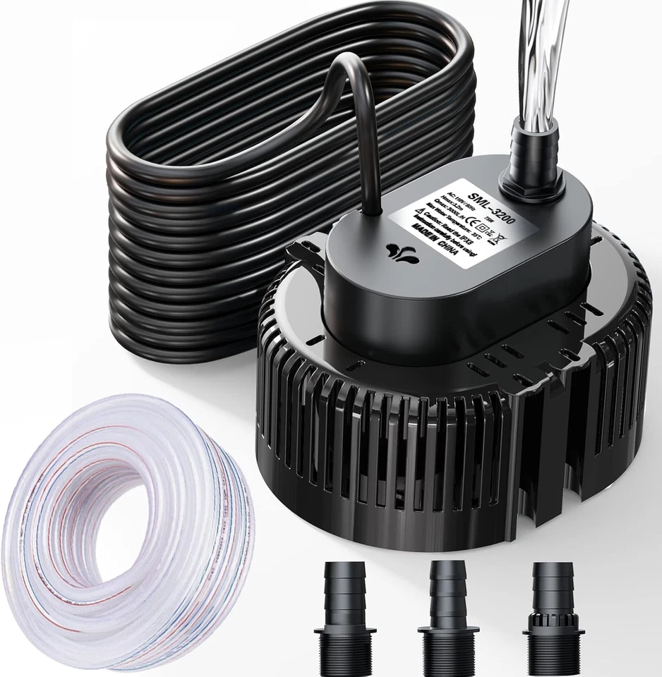 Pompa Immersione 140W 5110L/H Pompa Svuota Telo Piscina Ultra Silenziosa Pompe S - Immagine 2 di 4