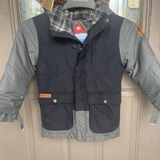Columbia Boys X Small 5 Gray Black Lost Brook Insulated Omni Heat Hooded Jacket