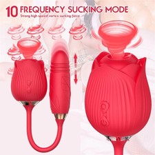 Rose Sucker Vibrator Sucking Nipple Thrusting G-spot Massager Sex Toys for Women