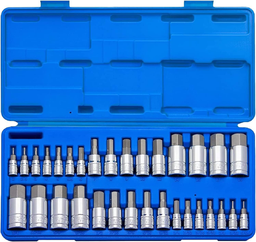 10288A Allen Hex Bit Socket Set, 32 Piece SAE and Metric Allen Socket Set, Allen - Picture 6 of 12
