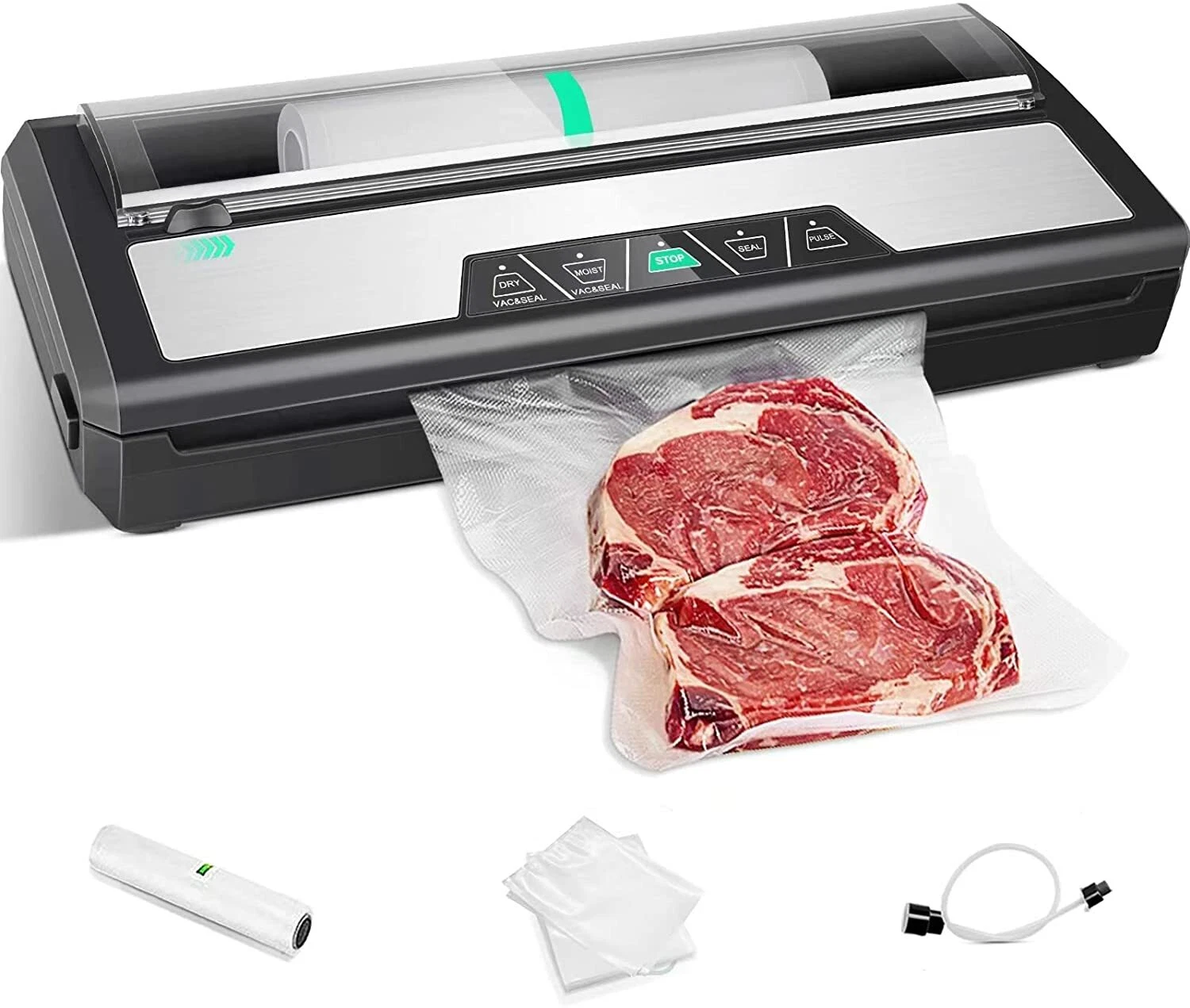 80Kpa Commercial Vacuum Sealer Machine Seal a Meal Food Saver System + Roll Bags