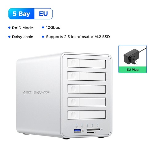 ORICO 2.5" M.2 NGFF SATA SSD 10Gbps All-flash Disk Enclosure Fan Multi-raid DAS - Picture 12 of 14