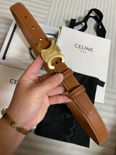 Celine Brauner Kalbsleder Damengürtel mit Geschenkbox** - Bild 12 von 29