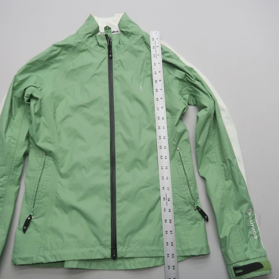 Chaqueta de golf Sunice Typhoon para mujer pequeña verde cremallera completa resistente al agua Foto 4 de 4