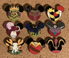 Disney Villains Mickey Mouse Head Icon Mystery Pin PICK ONE You Choose B4 B6 B9