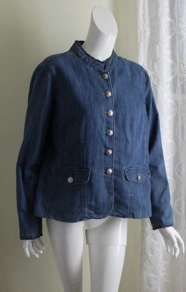 Baccini Sz XL UK Flag England Anglophile Art-to-Wear Jacket Denim Blazer  - Image 2 of 4