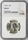 1963 25c Washington Quarter NGC MS65