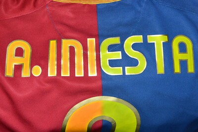 FC Barcelona A. Iniesta 2009 シャツ XL BARCELONA SPAIN 2008/2009 HOME FOOTBALL SHIRT NIKE #8 INIESTA XL