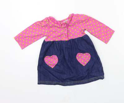 Blue Zoo Girls Cotton Blend Skater Dress Size 3-6 Months UK