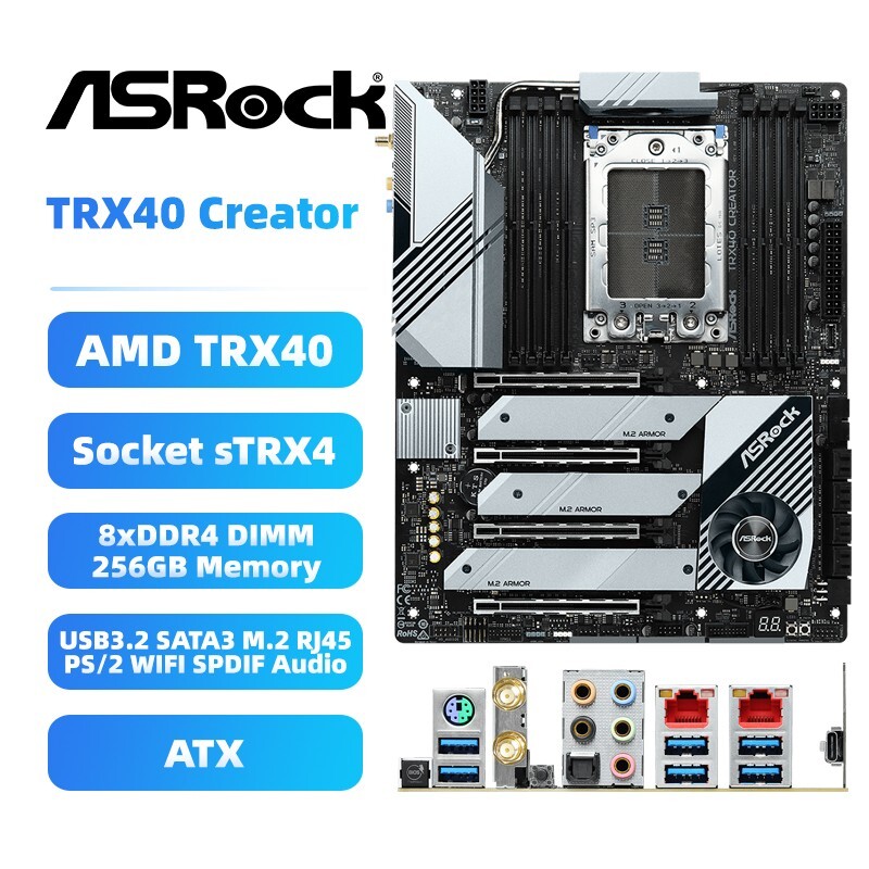 Asrock Strx4 Matx Amd Threadripper Motherboard Micro Atx Trx40