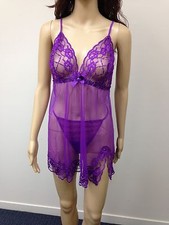 3X PLUS SIZE VIOLET Frederick's of Hollywood Lingerie SOPHIE BABYDOLL BNIP