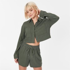 Jack Wills Womens Linen Blend Shacket Shackets Collared Lightweight