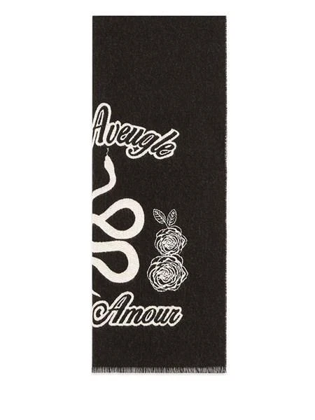 NUEVO GUCCI RUNNING SERPIENTE LANA LOGO CUELLO BUFANDA ENVOLTURA 35X180 CM Foto 2 de 4