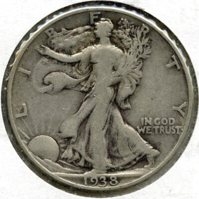 1938-D Walking Liberty Silber Halb Dollar - Schlüssel Datum - Denver Mint - G836