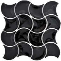 Keramikmosaik Schwarz Fliesenspiegel Dusche KüChe Wc 13-FSW03 | 10 Mosaikplatten