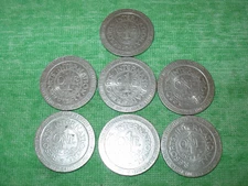 ATLANTIC CITY RESORTS INTERNATIONAL CASINO $1.00 SILVER GAMBLING TOKEN LOT OF 7