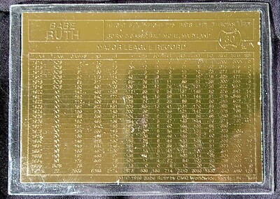 Danbury Mint Babe Ruth #30 22Kt Gold Card Sealed Mint New York