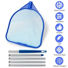 Pool Cleaning Leaf Mesh with FiveSection Pop Buckle Lever Leaf Skimmer Rake Mesh