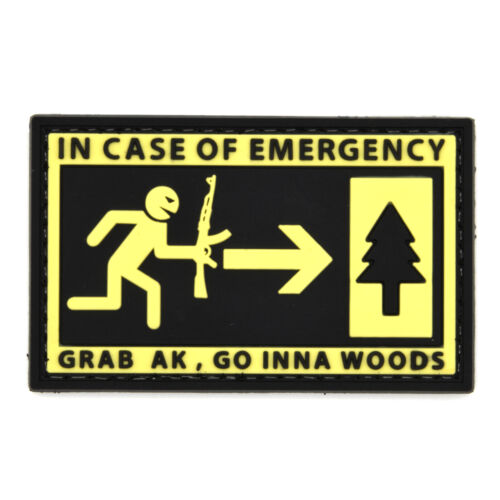 In Case of Emergency Grab Rifle PVC Removable Emblem Yellow Patches for Morale - 第 1/1 張圖片