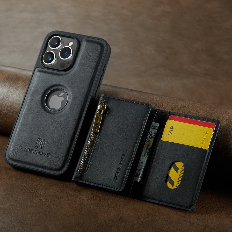 2-in-1 Removable Magnetic Flip Leather Card Wallet Case Cover For Cell Phones M5 - Image 4 of 4