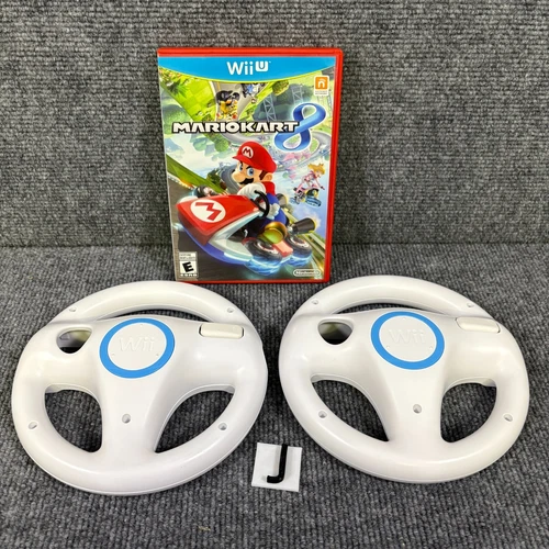 Mario Kart WiiU [Wheel Bundle] Wii U Complete w/ Manual CIB 2 Wheels VGC
