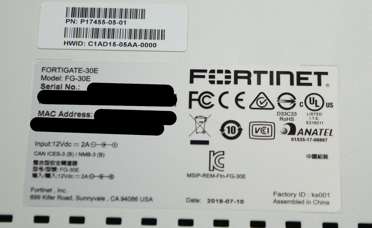 Fortinet FortiGate 30E FG-30E Security Firewall P17455-05-01 Fortinet FortiGate 30E FG-30E Security Firewall P17455-05-01