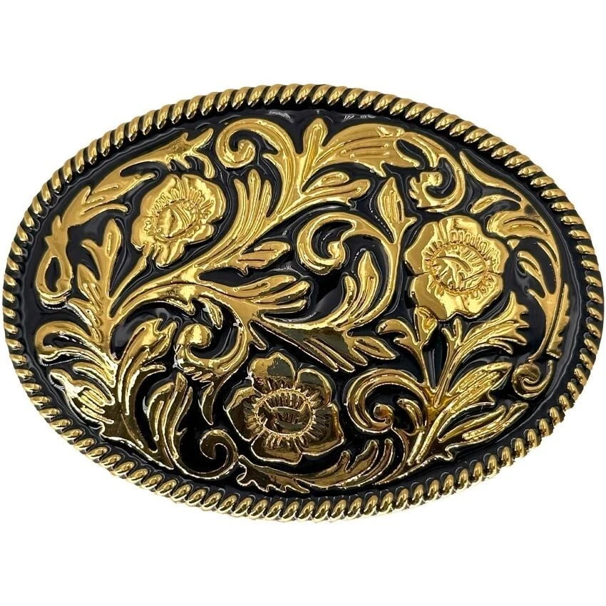 Boucle De Ceinture Vintage Cowboy - Motif Cordes Et Veau - Style Rodéo Années E.T. - Occasion