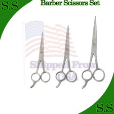 3-Pcs Set Hair Cutting Scissors Barber Trimming Shears 5.5" 6.5" 7.5" Beauty Kit