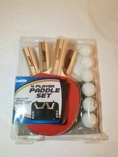 Franklin Sports 4 Player Paddle Set With 6 balls and table tennis organizer