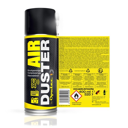 B-WARE 3 x 400 ml Oputec spray à air comprimé Air Duster purificateur d'air comprimé spray à gaz comprimé - Photo 2/8