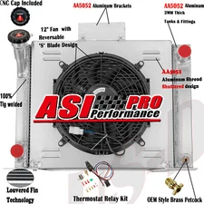 4ROW Aluminum Radiator+Shroud Fan Fit 1982-1994 Ford Ranger V8 Conversion Engine