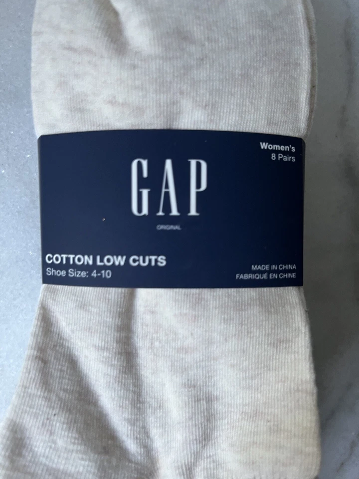Calcetines de corte bajo de algodón GAP NUEVOS CON ETIQUETAS -8 pares blancos, azul marino, grises, beige Foto 2 de 4