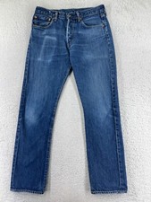 Levis Pants Adult 31 Blue Denim Jeans 501 Premium Big E XX Button Cotton 30x29