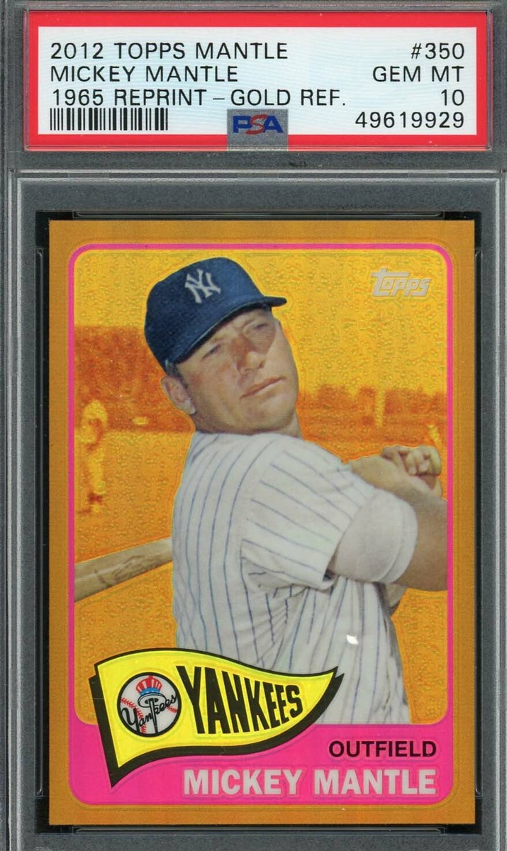 Mickey Mantle 2012 Topps 1965 Reprint Gold Refractor Baseball Card