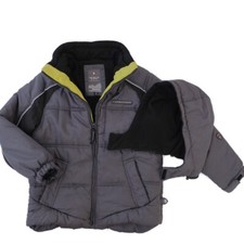PROTECTION SYSTEM KIDS BOYS MEDIUM 10 12 HOODED WINTER SNOW SKI JACKET GRAY