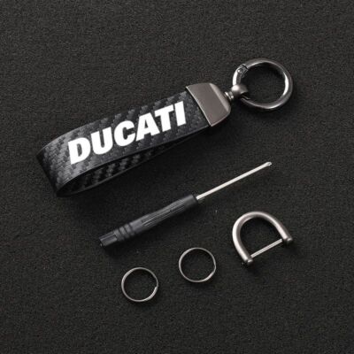 Carbon Motorcycle Keyring Keychain For Ducati 796 795 821 Monster 696 400 Diavel