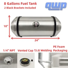 8 Gallons Fuel Tank/ Gas Tank Cente Fill 1/4" NPT Outlet  10" x24" Aluminum Spun