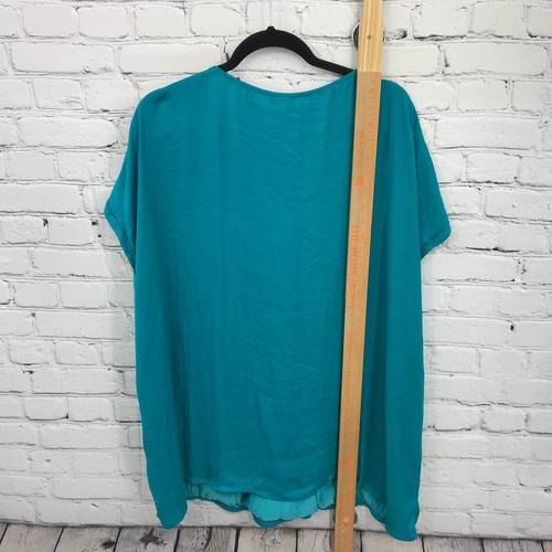 Torrid Top Womens 4X Green V-Neck Pullover Short Sleeve Casual New - Picture 10 of 13