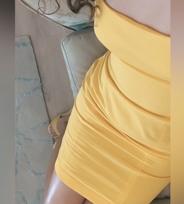Vintage Versace Classic V2 Yellow Cotton Fitted Dress