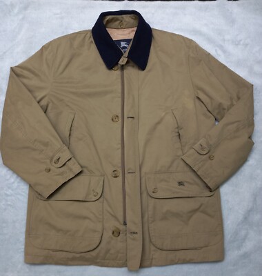 Vintage Burberry Overcoat Winter Jacket Beige Nova Check Wool