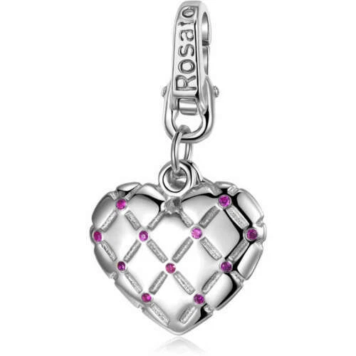 Ciondoli di lusso cuore in argento con pietra principale zircone